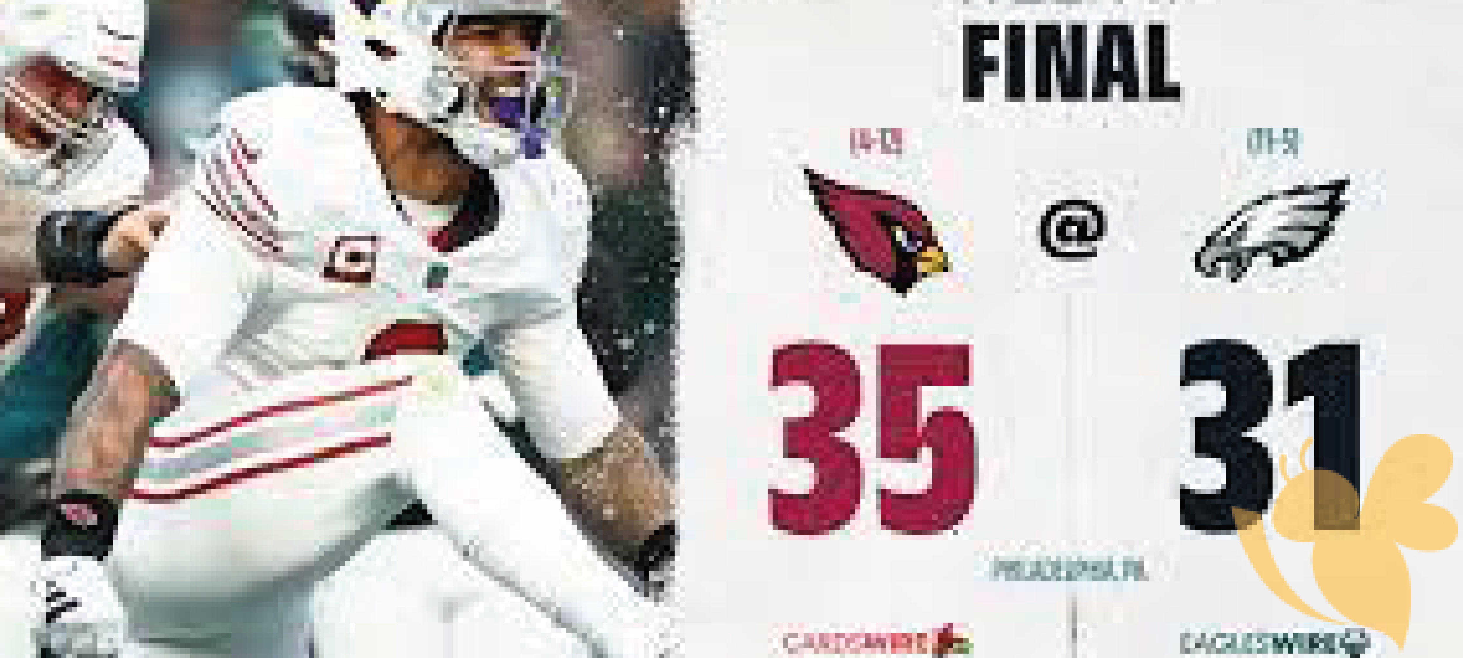 Shocking loss to Cardinals for Eagles 35-31