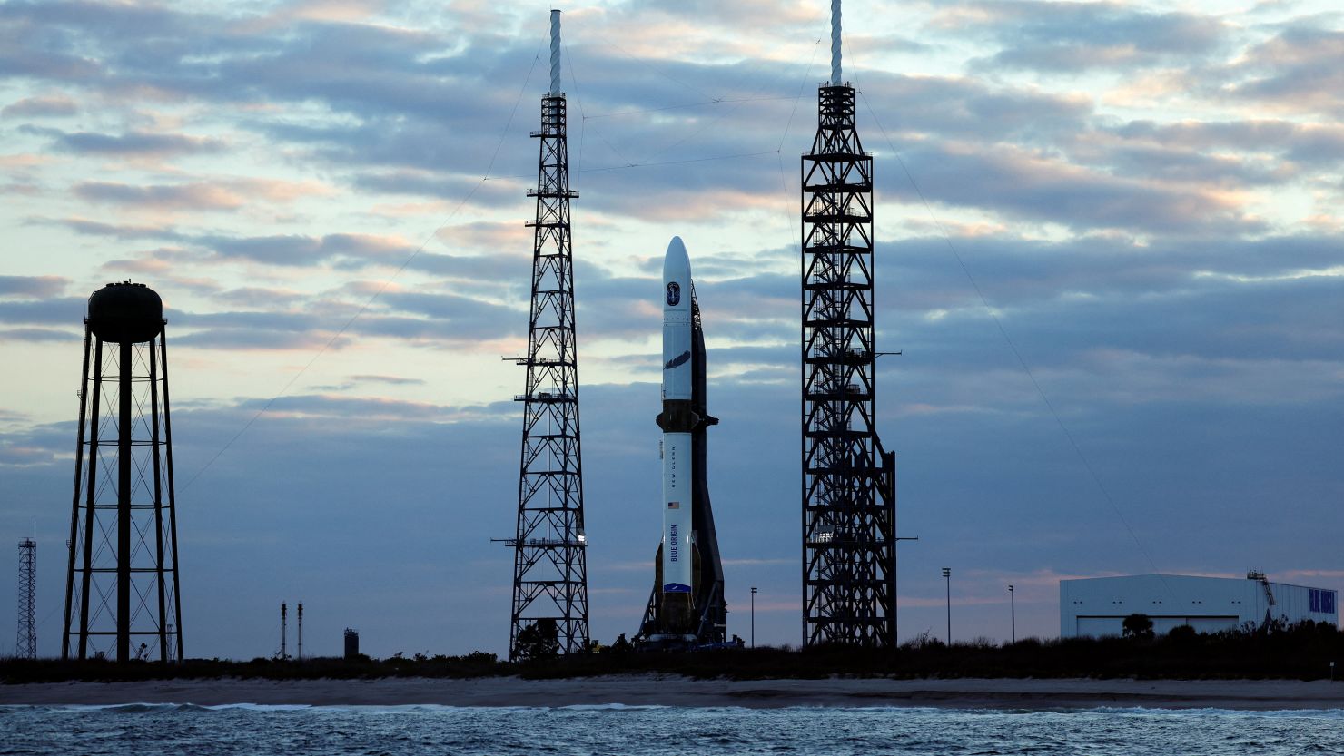 Jeff Bezos space company aborts the debut launch of its large new rocket minutes before countdown due to a technical issue