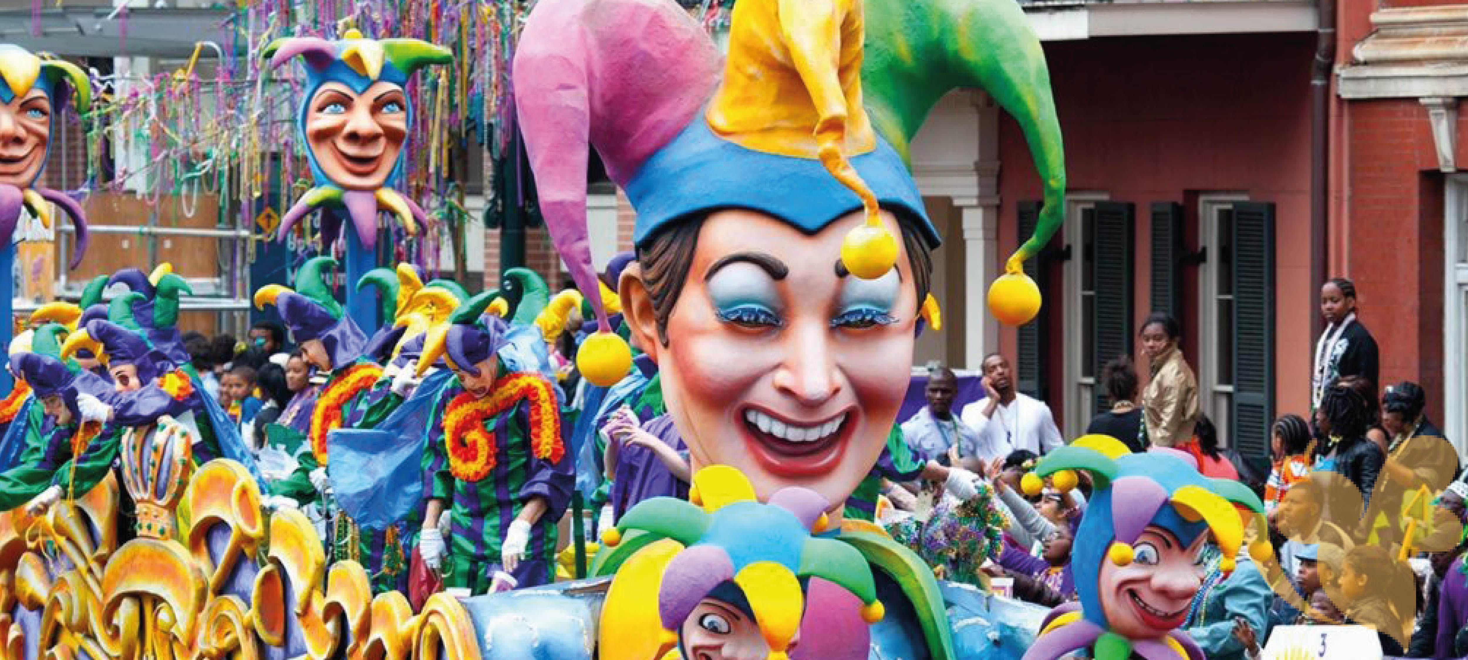 Mardi Gras parades and Bourbon Street festivities