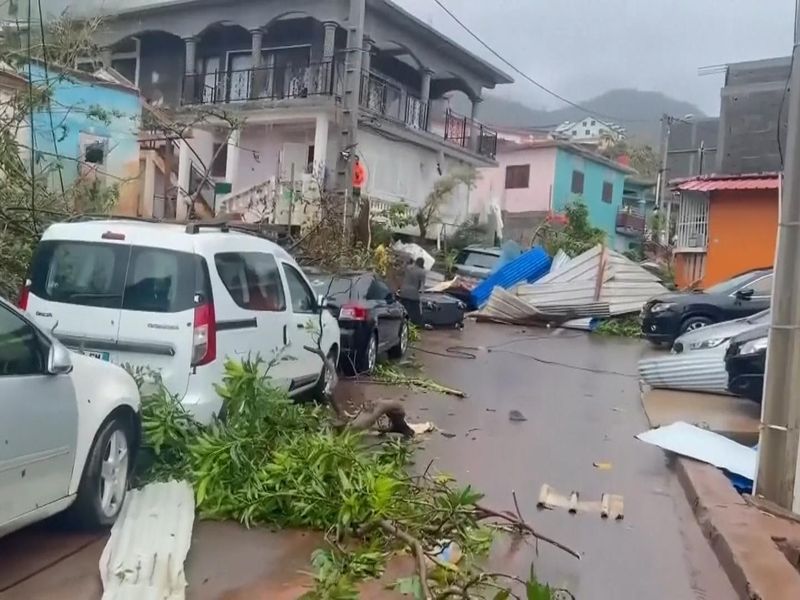 Destruction prevails after a 90-year cyclone strikes French territory