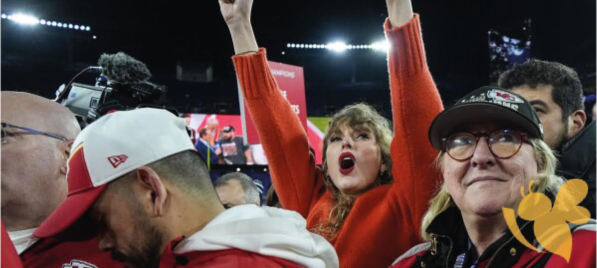 Taylor Swift celebrate with Travis Kelce after Chiefs win the AFC title game