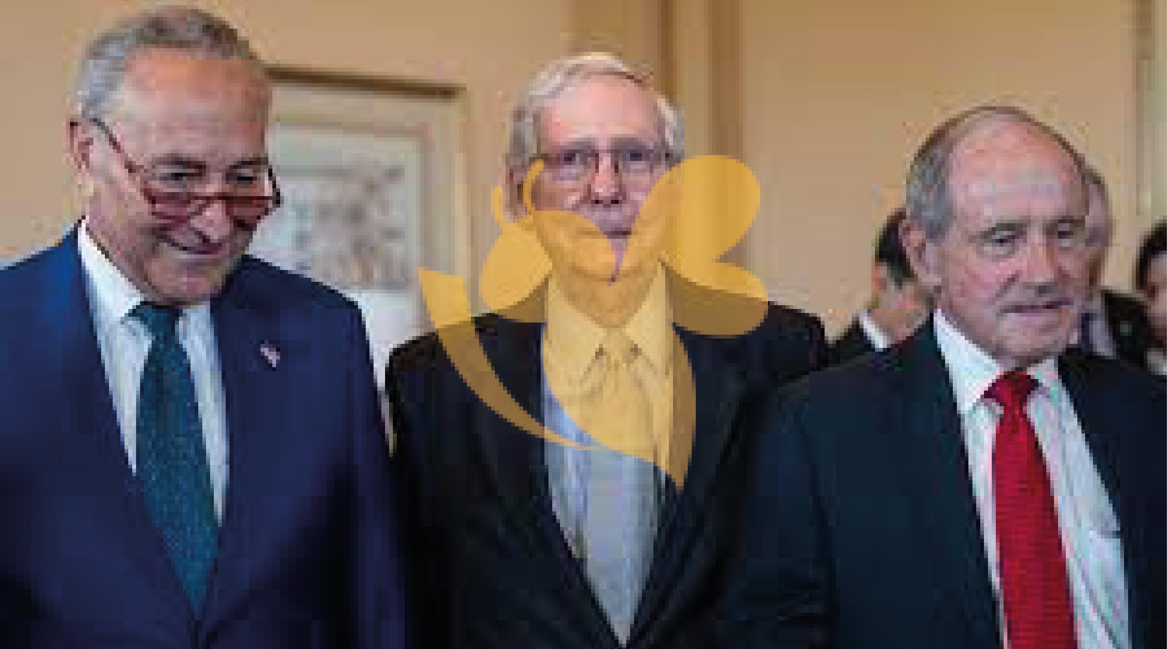 McConnell freeze while speaking with reporters in Kentucky
